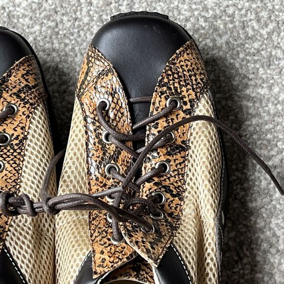 Newport News Mens Dress Shoes Sz 11 Snake Pattern Brown Tan Patent Leather‎ - Picture 2 of 12